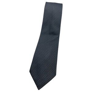 DONALD J. TRUMP Men's 100% Silk Necktie DESIGNER Black Gray Geometric W:3.8" EUC